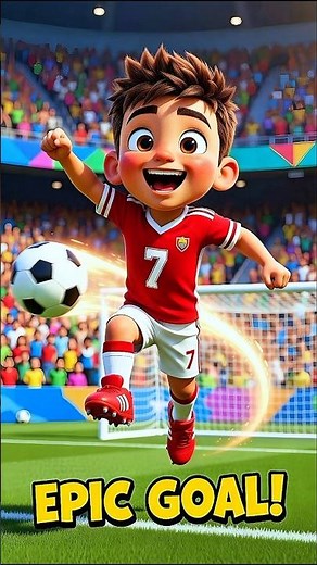 Epic Cartoon Football Goal! ⚽ 3D CGI Animation Fun #animation #aishorts #football #cartoon