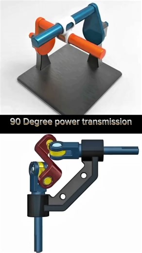 Mechanical power transmission || 90 degree power transmission #3d #cad #engineering #shorts