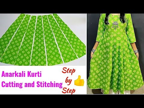 Anarkali Kurti/Dress Cutting and Stitching (Step by Step)