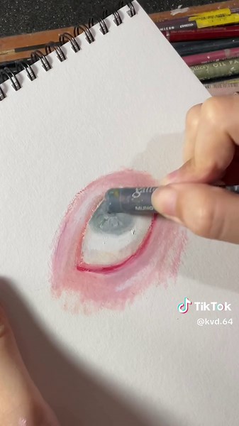 Eye Drawing Tutorial with Oil Pastels