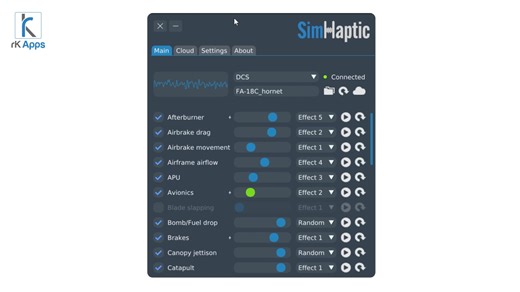 SimHaptic v2 is out!🔥 - DCS Support! - Sound cards channels customization per effect - Reset effect to default - Low pass filter setting slider - Lots of bug fixes and improvements Get SimHaptic V2 from rkApps dot shop 🤟 | rkApps