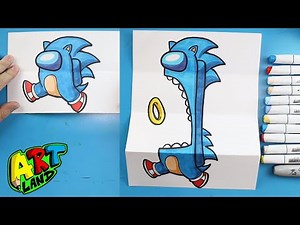 How to Draw an AMONG US SONIC SURPRISE FOLD