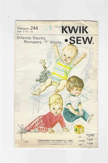 Kwik Sew 244 Pattern for Infants' Slacks, Rompers, T-shirts, From 1980s, FACTORY FOLDED, UNCUT - Etsy