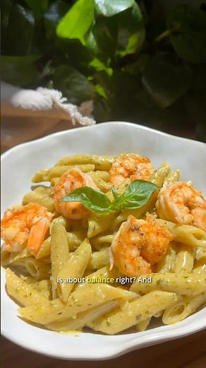 Creamy Pesto Shrimp Pasta, YUM!