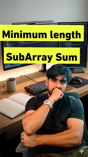 codewithmukul on Instagram: "Minimum length SubArray Sum Comment 'code' to get the complete code . . . . . . . . #leetcode #dsa #computerscience #softwareengineer"