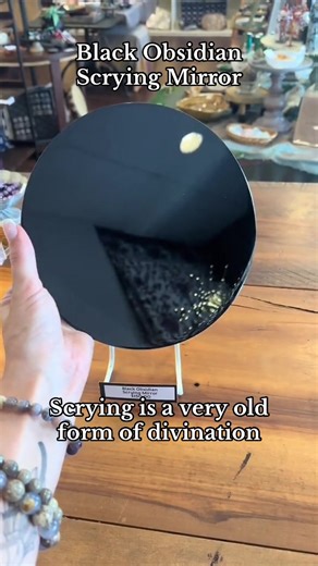 I got lost looking in this Black Obsidian Scrying Mirror! Scrying is an ancient art of gazing into mirrors, crystals or water to receive messages from beyond the veil. Used by mystics fir thousands of years, it opens a portal to intuition, spirit, and hidden truths. ##witchtok##spritualawakening##divinationtok##tarot##witchesoftiktok##goddessworship##divinefeminine##crystalball##psychicreading##psychicdevelopment##celestialcircle##palmharbor