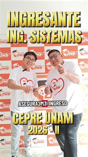 💻 ¡NUEVO INGRESANTE A INGENIERÍA DE SISTEMAS! 🚀🎓✨ Felicitamos de corazón a nuestro estudiante Gianfranco Steven Caso Quispe, quien ha logrado asegurar su ingreso a la carrera de Ingeniería de Sistemas en la Universidad Nacional de Moquegua vía CEPRE UNAM 2026-II. 👏🔥 El futuro del mundo digital empieza con una gran preparación. Si tu sueño también es alcanzar una vacante en la UNAM, ¡en Academia JM3 te guiamos paso a paso para lograrlo! 💥 ¡Súmate a nuestra gran familia JM3! . . . #iloperu🇵