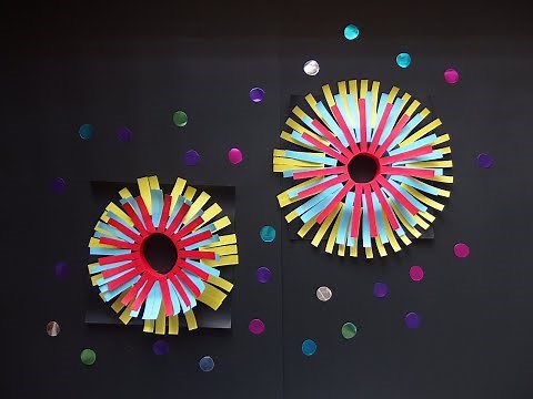 花火～ハサミを使った工作～ craft of fireworks （夏の工作）（壁面飾り）（高齢者レク）（簡単工作）（創作）（保育）