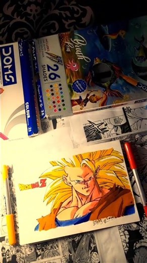 Drawing of goku ssj 3 🔥 from dragon ball z #shorts