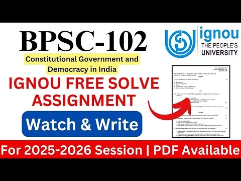 IGNOU BPSC-102 2025-2026 Solve Assignment | IGNOU Free Solve Assignment 2025-2026 | IGNOU |