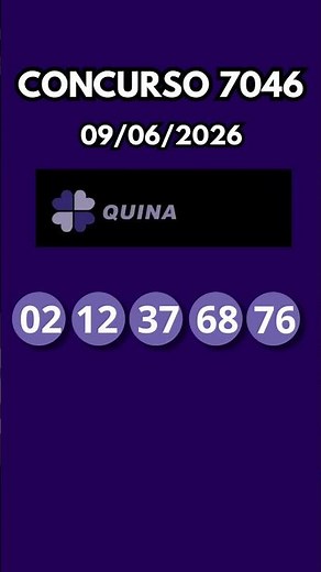 🟣QUINA 7046, VEJA OS NÚMEROS SORTEADOS NA QUINA DE HOJE #quinaresultado