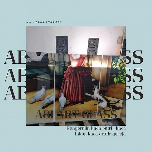 Kaca Stained Kaca Patri Grafir Inlay Gereja Ende, WA : 0895-2981-4712