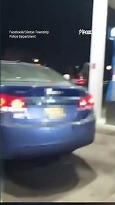 THE EXTRA MILE: Officer spots driver stranded and pushes her car to safety #shorts #usa #us