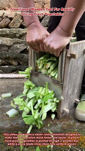 Traditional Wooden Tool For Rapidly Slicing Fresh Vegetables