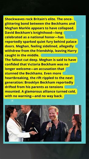 Beckhams vs Meghan Markle: The Knighthood That Broke a Friendship