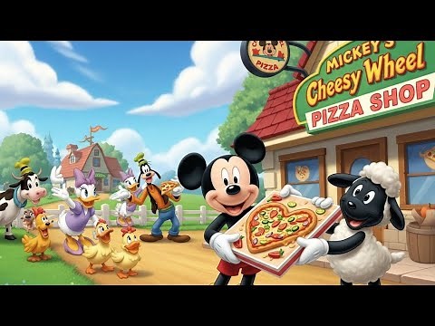Mickey Mouse Pizza Farm Adventure 🍕🐑 | Black Sheep’s Funny Delivery to the Farmhouse