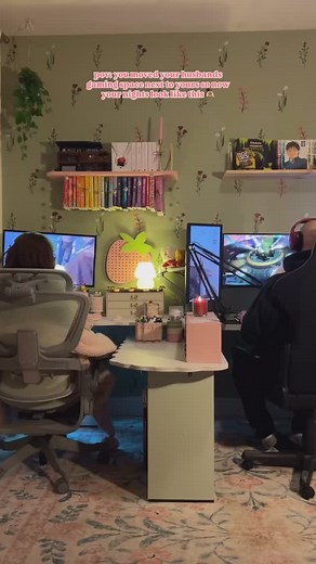 Wayfair on Instagram: "File under: the adult version of parallel play 📖 🎮 📸 : @theintrovertedition #CozyGaming #GamingSetup #setupinspo"