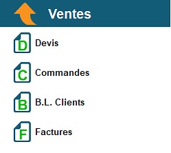 Les documents de ventes du logiciel Codial : devis, commandes, factures