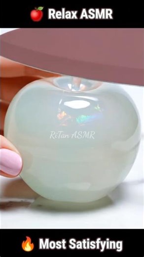 ✨ Pastel Green Apple ASMR Cutting – Soft & Satisfying 🍏✨