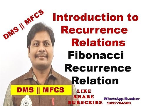 Recurrence Relations || Introduction to Recurrence Relations || Fibonacci Recurrence Relation | DMS