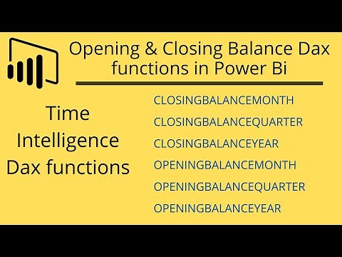 Opening Balance DAX | Closing Balance DAX | Time Intelligence DAX functions in Power Bi