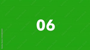 10 Second Animation Timer. Countdown Timer 10 Seconds Animation From 10 to 0 Seconds Green Screen. 4K Resolution