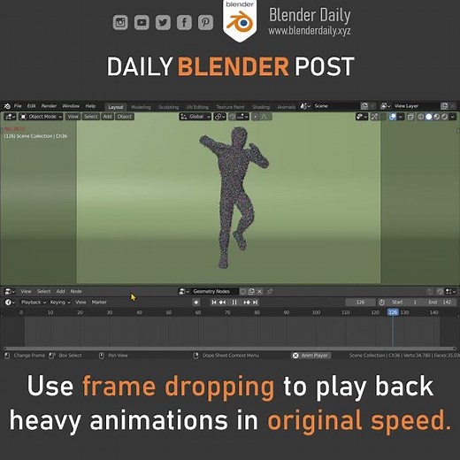Faster Playback with Frame Dropping in Blender
