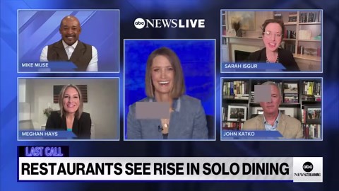 23K views · 316 reactions | Dinner for one? Data from OpenTable's restaurant reservations shows an emerging trend of solo dining. “We’re in this era of ‘treat yourself,’” Mike Muse reacts. “I can’t imagine anything more alienating — but also, I’m sick of eating leftover chicken fingers," Sarah Isgur adds. | ABC News Live | Facebook
