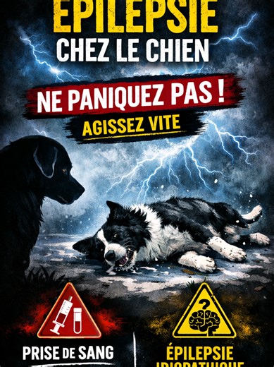 Crise d’épilepsie chez le chien : aujourd’hui Oreo a fait sa première crise. Oui, c’est impressionnant… mais je partage ces images pour la prévention, pas par voyeurisme. Après la crise, il peut être désorienté (voire grogner), c’est une phase normale. Le bon réflexe : sécuriser, laisser passer, ne jamais mettre la main dans la bouche, puis aller chez le vétérinaire. La prise de sang est indispensable pour vérifier si ce n’est pas autre chose de plus grave. Pour Oreo, elle est nickel : on s’orie