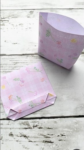 超簡単！折り紙1/2で作るミニ紙袋♪#100均 #ペーパークラフト #折り紙 #ハンドメイド