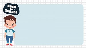 Animated background for school presentations with a cute boy illustration. Perfect for kindergarten and elementary school themes. Bright, cheerful and engaging visuals to enhance young learners