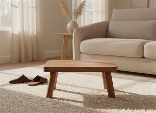 Solid Wood Step Stool – Anti-slip Wide Steps, Natural Wood Grain Finish - Etsy