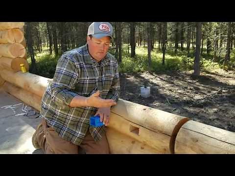 Log Cabin Build, electrical boxes on exterior walls