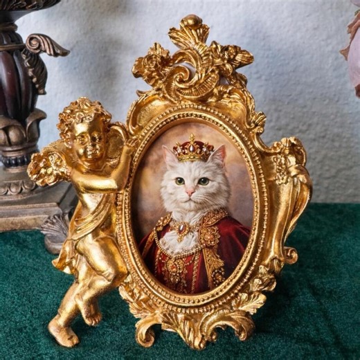 Custom Framed Cat Portrait From Photo, Vintage Photo Frame Pet Art, Royal Cat Wall Decor, Personalized Pet Gift,custom Pet Frame Photo - Etsy