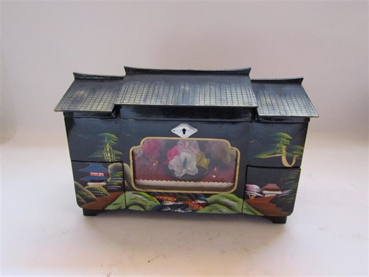 Musical Ballerina Jewelry Box: Asian Decor, Mother of Pearl Inlay