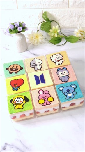 Susanne Ng | *Recipe* #BTS BT21 Strawberry Shortcakes 💜🍰🥰 Will you try this? 😋 Who is waiting for Mar 2026?💜 Recipe Batter for Pattern: 10g unsalted... | Instagram