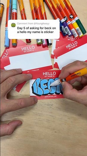 🔥 Here you go, BECK on a hello My Name Is sticker! UNFADE #graffiti
