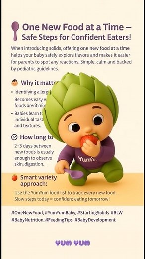 One New Food at a Time 🥄✨ | Safe & Smart Starting Solids | YumYum Tips #yumyum #blw