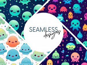 Alien Digital Wallpaper Seamless Pattern Digital Graphics Bundle Digital Paper Scrapbooking Web Background - Etsy