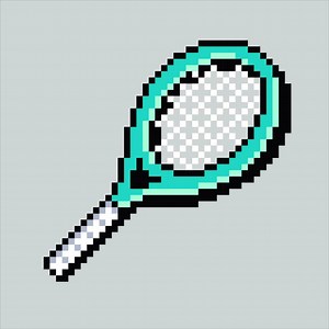 Download Pixel art illustration Racket. Pixelated Tennis Racket. Sports Tennis Racket icon pixelated for the pixel art game and icon for website and video game. old school retro. for free
