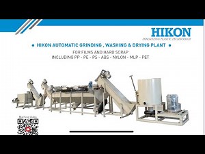 Complete plastic recycling project - grinding , washing & drying auto line , extruder.