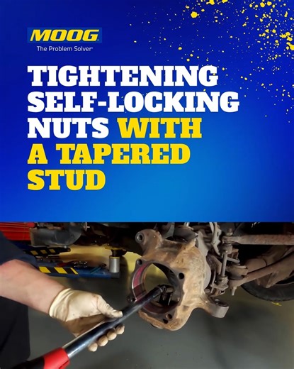 Installing a self-locking nut on a ball joint with a tapered stud requires the right technique. This video breaks down the steps so you can handle the job with confidence. Learn more: bit.ly/45FpGbX #MOOGParts #BallJoints #Steering #Suspension #AutoRepair | MOOG Parts