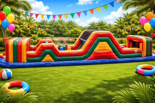 40 ft Mega Monster Obstacle Course - Central Illinois Inflatables Springfield IL