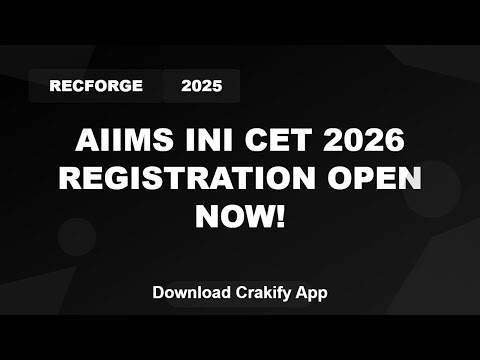 AIIMS INI CET 2026 Registration | Medical PG Entrance Exam Update 2025