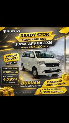 READY LIMITED STOCK! SUZUKI APV GX 2026 BIG DISCOUNT + ATTRACTIVE BONUS 🚗💥