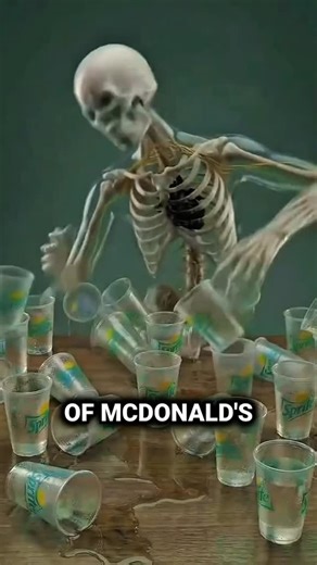 Skeleton Explains on Instagram: "How many McDonald’s Sprites until your body taps out? 💀🥤 What actually happens if you drink cup after cup of McDonald’s Sprite? One cup — sharp carbonation, big sugar hit. Your brain lights up. Quick energy spike. Five cups — bloating kicks in. Your stomach fills with gas. You feel heavy, jittery, maybe slightly nauseous. Fifteen cups — now the real problem isn’t “acid melting you.” It’s sugar overload. Blood glucose spikes hard. Insulin surges. Headache, crash