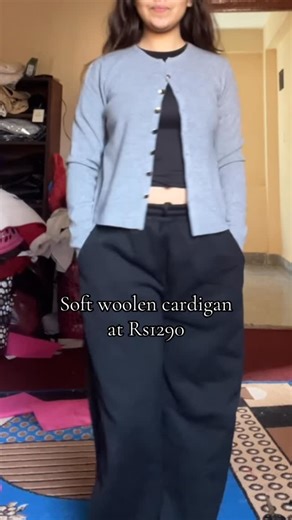 Ivory Nepal on Instagram: "Soft woolen cardigan available at just 1290 Colours- grey, red, black Can be pair with jackets"