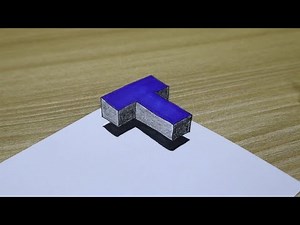 How To Draw 3D Letter T | Easy 3D Letters Drawing