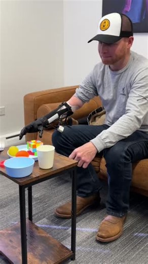 Did you know you can try the Hero Arm for FREE with our Trial Kit? Looks like Justin’s a natural! 🦾 Learn More > https://openbionics.com/get-a-hero-arm/ | Open Bionics
