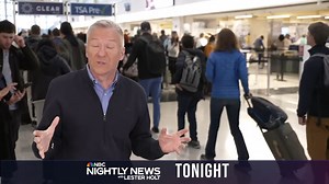 TONIGHT: The holiday travel rush is in full swing, with record numbers of Americans expected to travel by air and road. Tom Costello is tracking how things are moving at the nation's airports and keeping an eye on a storm system now in the Midwest and heading east. | NBC Nightly News with Tom Llamas